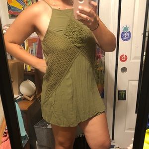 Green mini dress